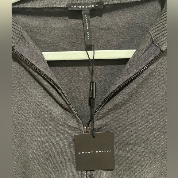 Sarah Pacini Full Zip Long Cardigan Two Tone NWT - Picture 3 of 5